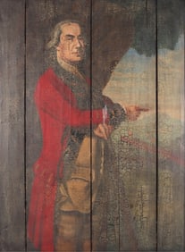 General Howe Portrait Oil/Panel 20th Century