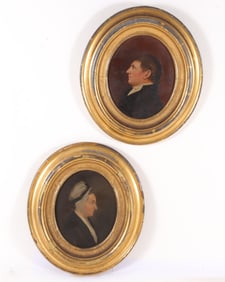 Profile Portraits Woman & Man, 18th Century