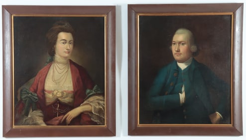 Continental Portraits of a Lady, a Gentleman O/C