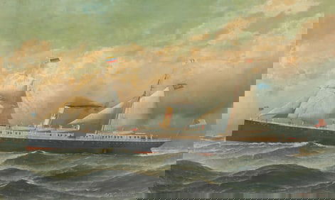 Antonio Jacobsen - Steamship Caracus, O/C