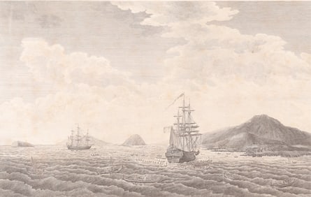 Voyages - La Perouse anchored off Maui, 1797