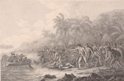 18th C. Death of Captain Cook - Proof Etching