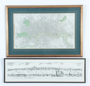 London City Map 1843 & Shakespeare's London 1616