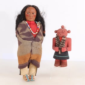 Two Native American Dolls, Hopi & Skookum