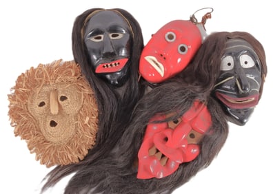 Five Native American Masks