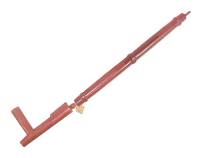 Native American Ceremonial Catlinite Pipe: Native American ceremonial catlinite pipe, North Cheyenne, Tongue River Agency, circa 1880 27 1/4" L Property from a private Manhattan collection.