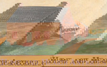 "Home And Hearth Antiques" Vintage Shop Sign