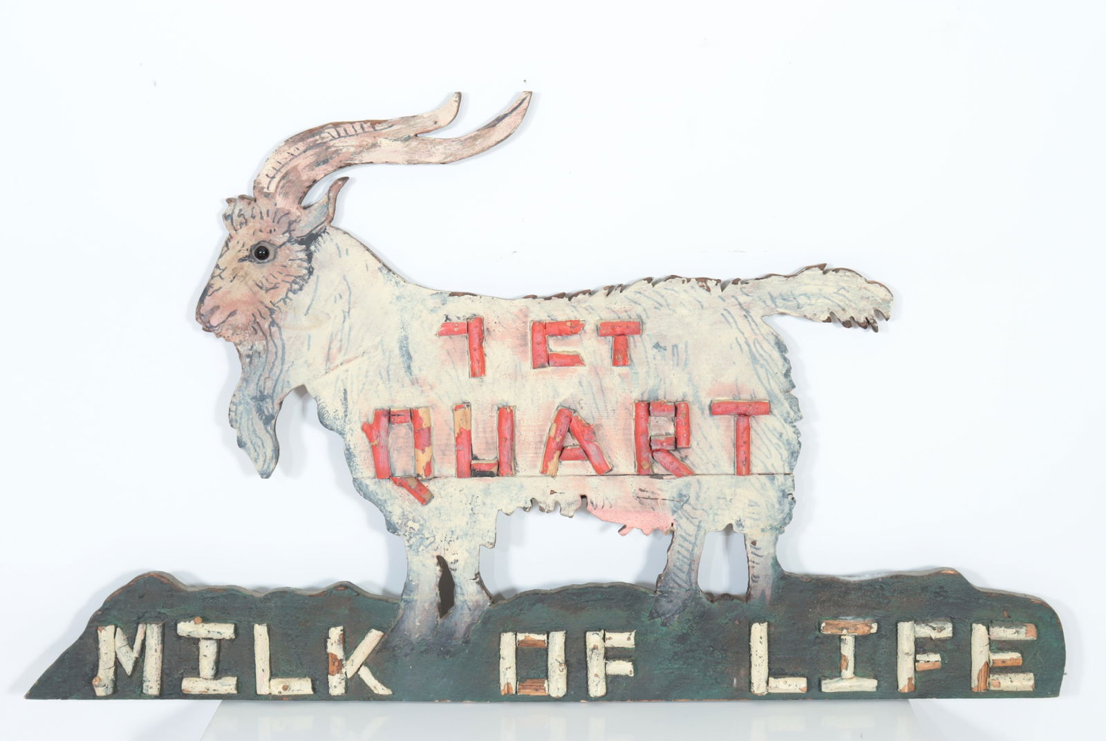 Vintage Folk Art "Milk Of Life" Goat Sign (1 of 6)