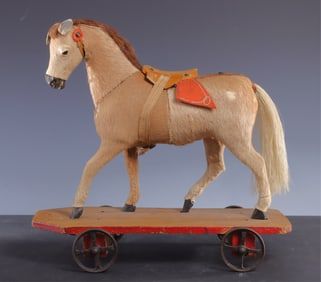 Walking Horse Pull Toy 19th C