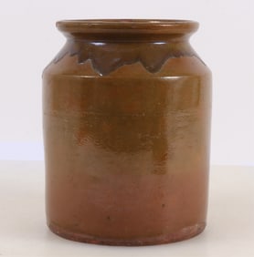 Redware Crock, New England, 19C