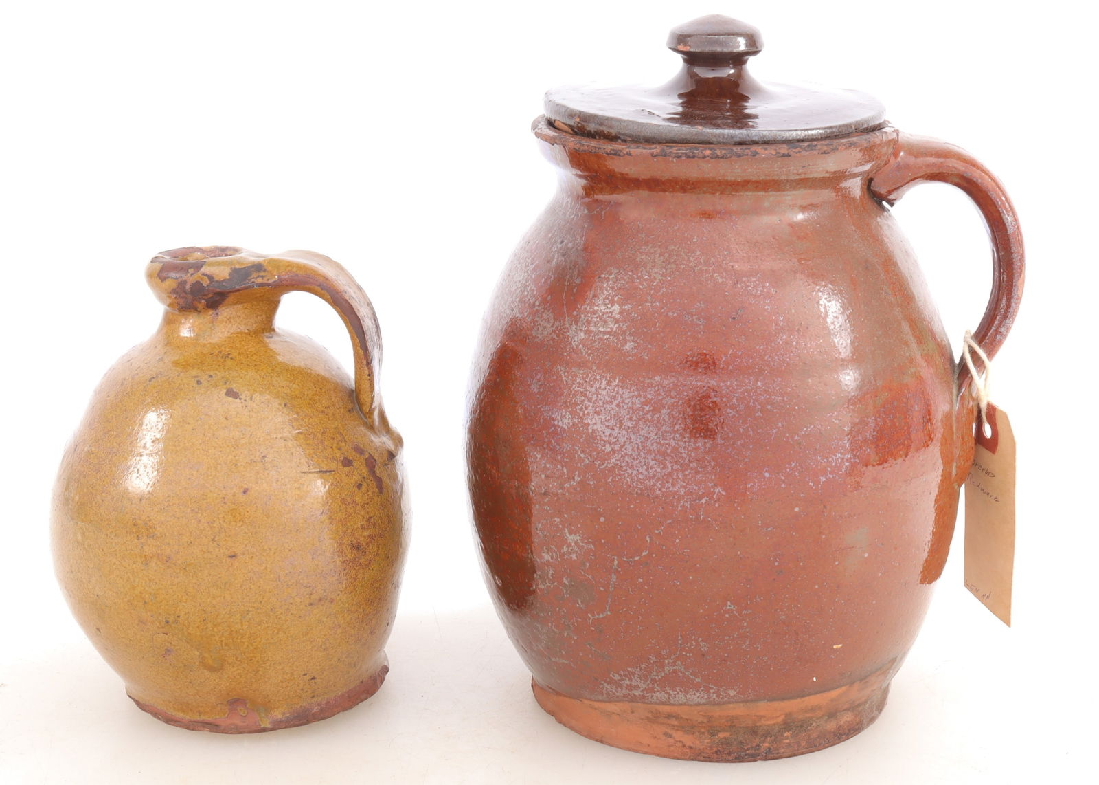 Two Redware Jugs Attr Norcross Pottery Maine (1 of 8)