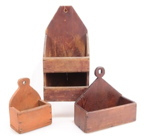 Three American Painted Wall Boxes 18/19 C