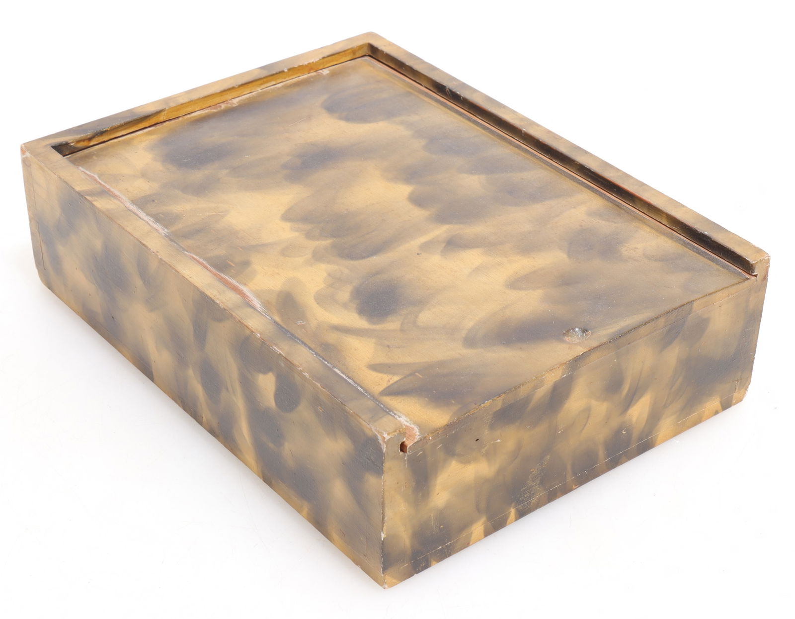 Smoke Painted Slide Lid Box, Poss Maine, 19C (1 of 6)