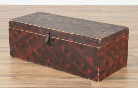 Small Red & Black Painted Blanket Box