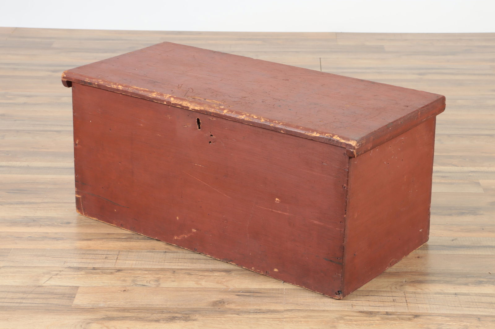 Diminutive Red Painted Blanket Chest (1 of 6)