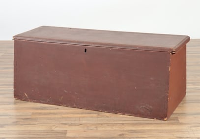 Large Red Painted Canted Blanket Chest
