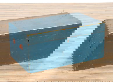 Blue Painted Blanket Chest