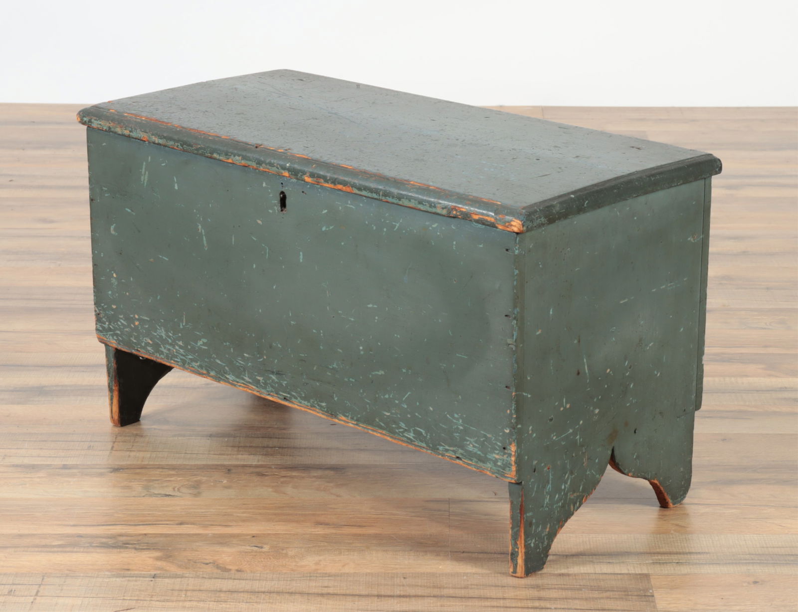 Diminutive Blue Painted Blanket Chest (1 of 9)