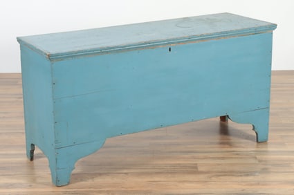 Large Blue Painted Blanket Chest