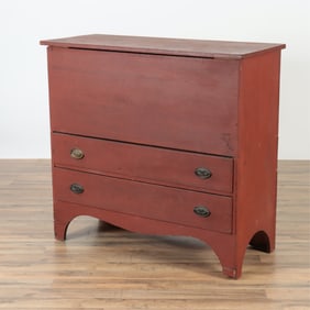 Red Painted 2-Drawer Mule Chest