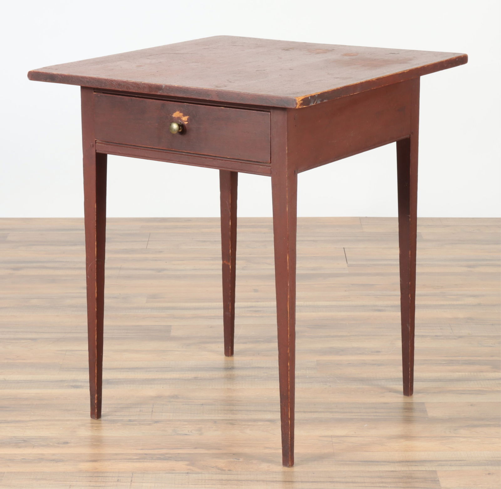 Red Painted One-Drawer Table (1 of 9)