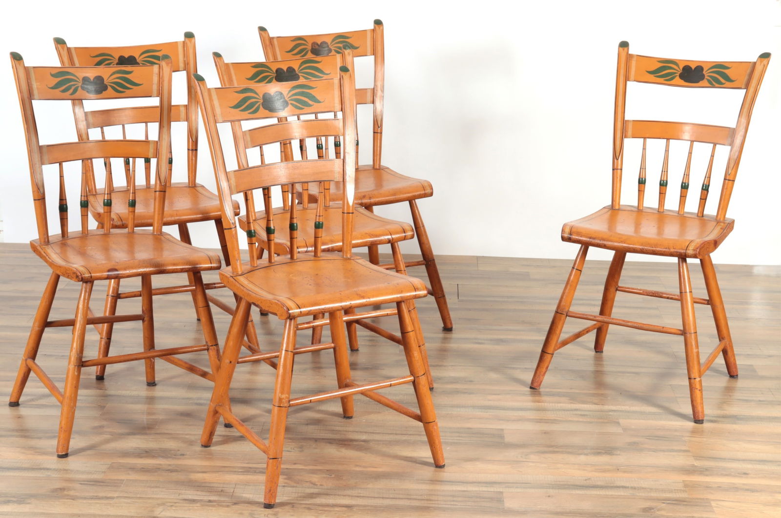 Six Pumpkin Painted Fancy Chairs (1 of 9)