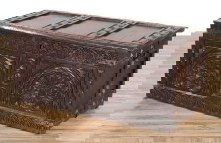 English Baroque Oak Blanket Chest, 17th C.