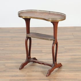 Louis XVI Style Brass Mounted Mahogany Tricoteuse