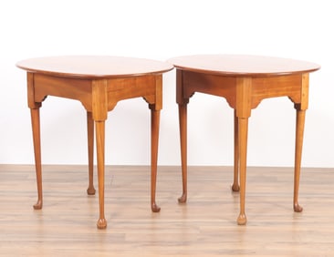 Pair Harden Queen Anne Style Cherry Tables