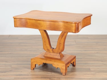 North Germany Classical Birch Center Table, 19th C