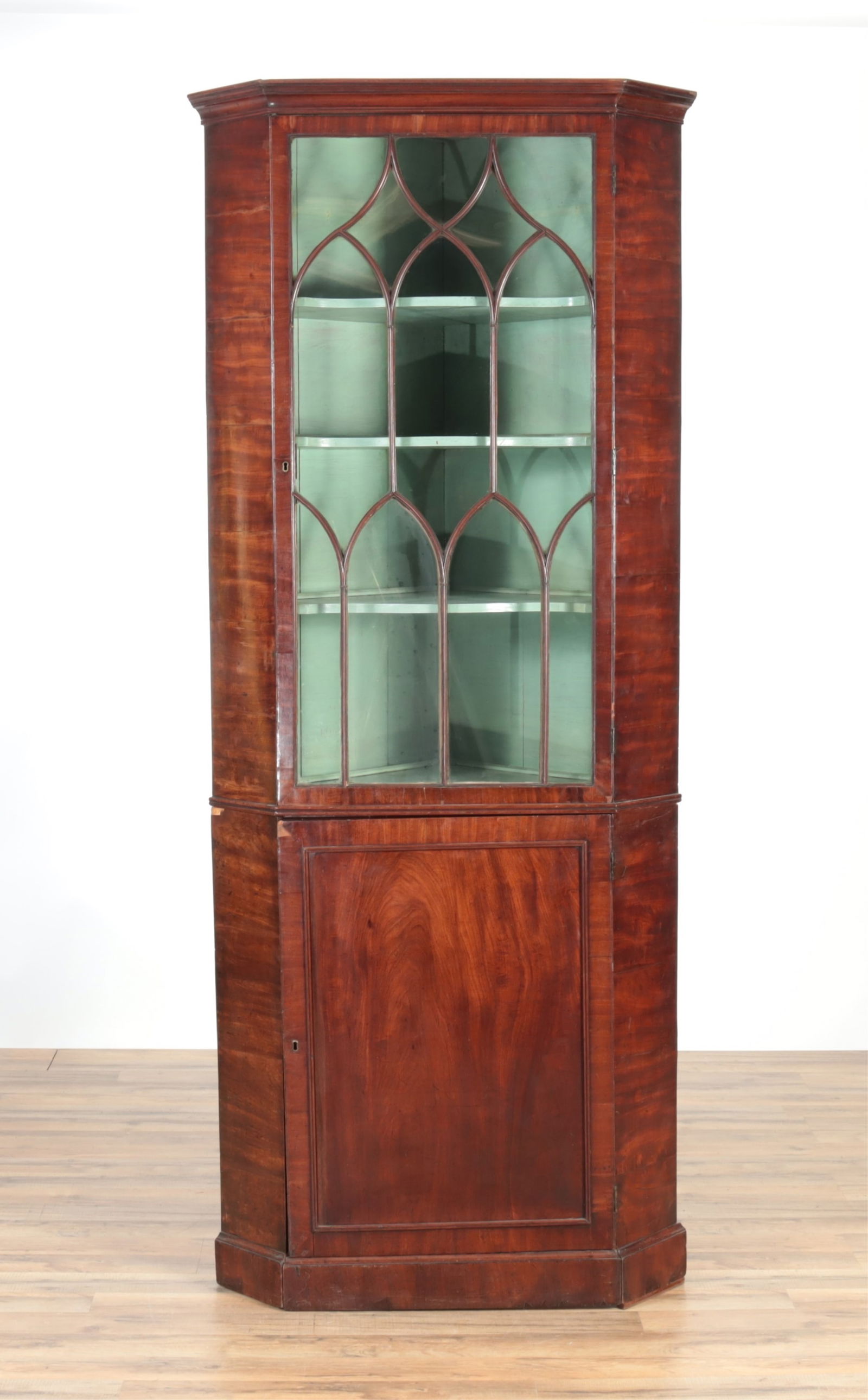 Regency Mahogany Corner Cabinet, 19th C. (1 of 6)