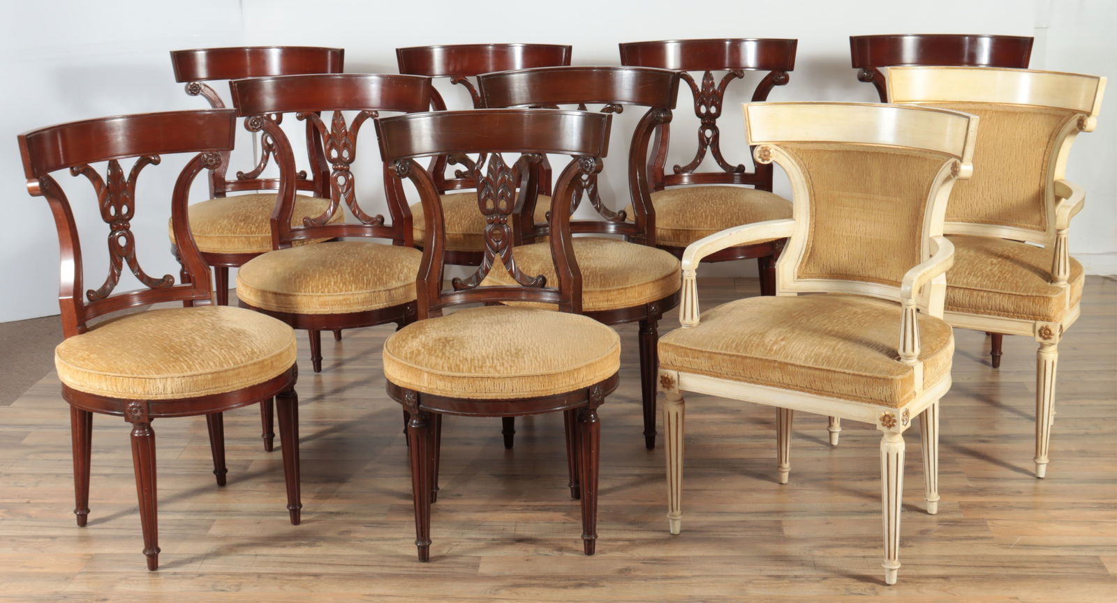 Eight Custom Regency Style Dining Chairs & Pair (1 of 10)