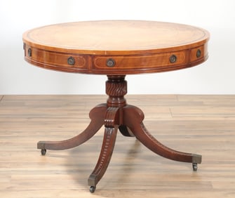 Regency Style Mahogany Drum Table