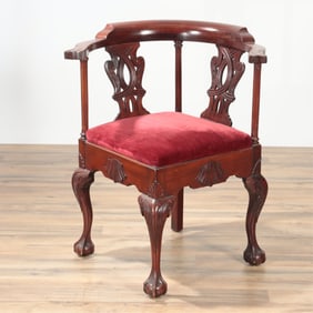 Chippendale Style Mahogany Corner Chair