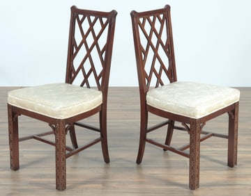 Pair of Chinese Chippendale Style Chairs