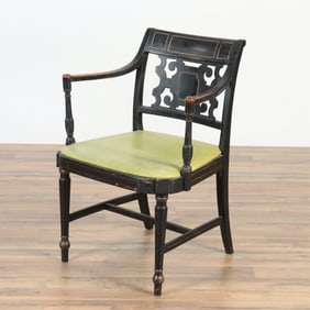 J & J Kohn & Mundus Black Painted Armchair