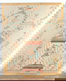 Carlo Marchiori Classical Style Painted Screen