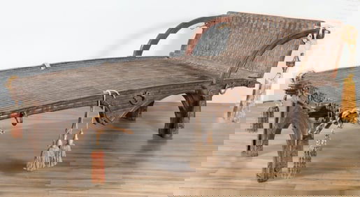 19th C. Indian Iron and Teak Bed