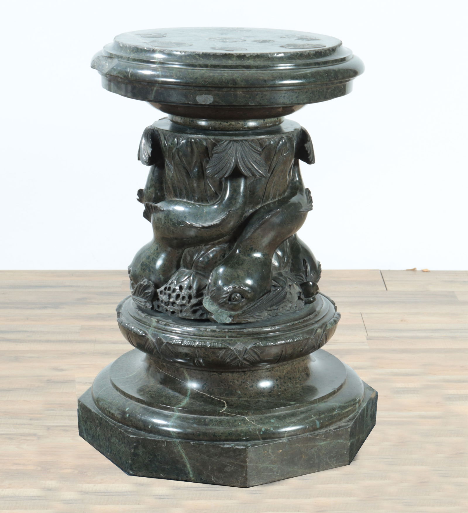 Italian Green Marble Pedestal, 20th C (1 of 6)