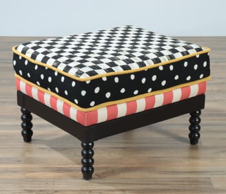 MacKenzie-Childs Spindle Cabana Ottoman
