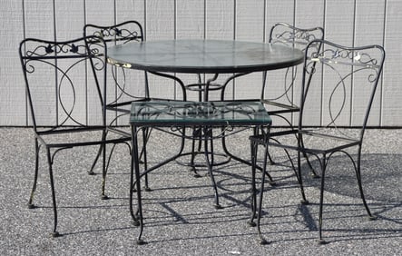 Woodard Style Patio Table with 4 Chairs