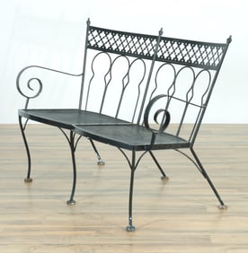 Salterini Taj Mahal Iron Bench, c 1950-60