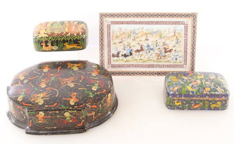 Persian Lacquer Boxes & Painting