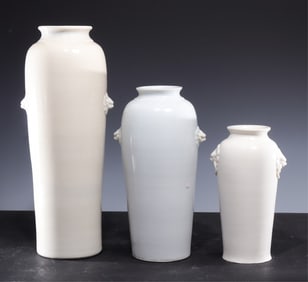 Three Blanc de Chine Kangxi Style Vasese