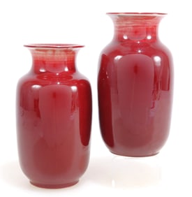 Two Chinese Ox Blood Vases