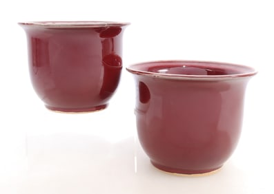 Two Chinese Ox-Blood Glaze Pots