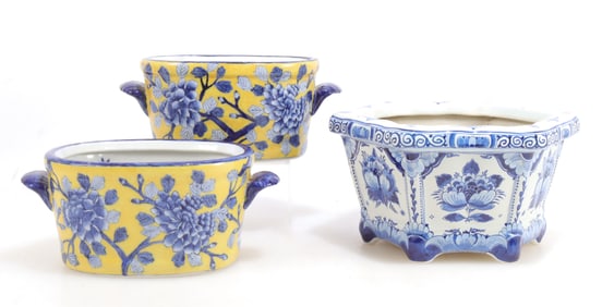 Pair of Fish Motif Jardiniere & Other