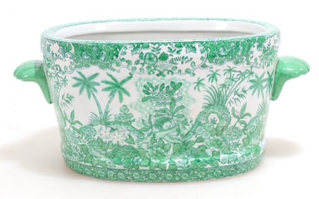 Asian Style Green and White Basin