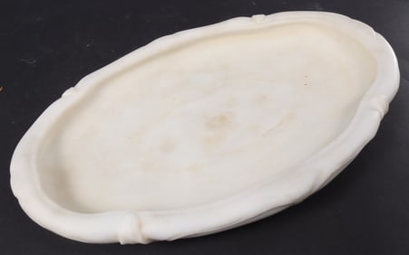 Deco Marble Foliate Carved Bowl