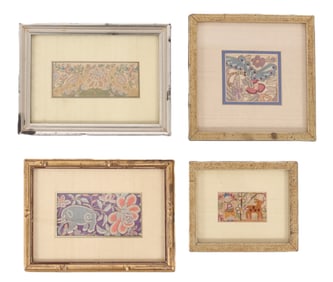 Four Framed Chinese Embroidered Silks